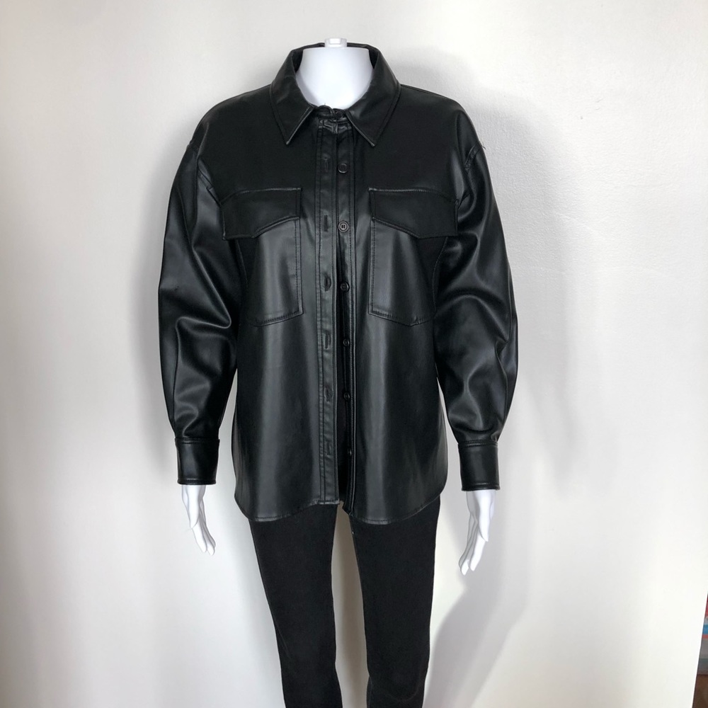 Zara Faux Leather Overshirt